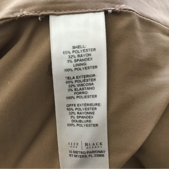 White House Black Market Eyelet Studded Coat Belted Jacket Tan Gold Size Large - Picture 13 of 13